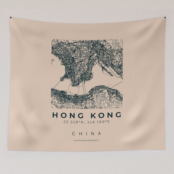 Item preview, Hong Kong China City Minimalist Map designed and sold by NosandEdgy.
