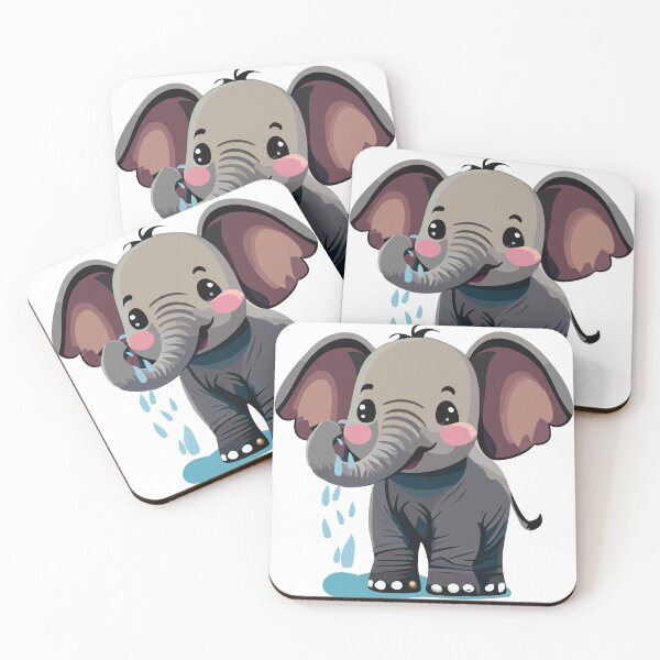 Item preview, Cute Baby Elephant Playing in the Water designed and sold by Art-Horizon.