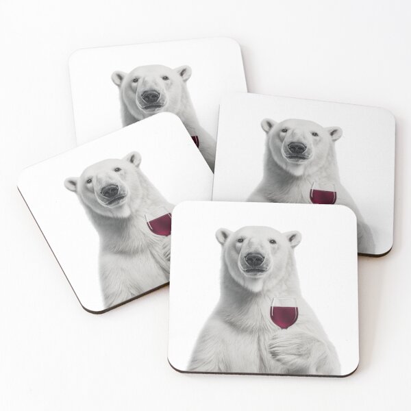 Item preview, Polar Bear Holding a Wine Glass – Cool & Humorous Animal Art designed and sold by LazyOwlStore.