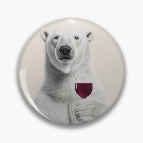 Item preview, Polar Bear Holding a Wine Glass – Cool & Humorous Animal Art designed and sold by LazyOwlStore.