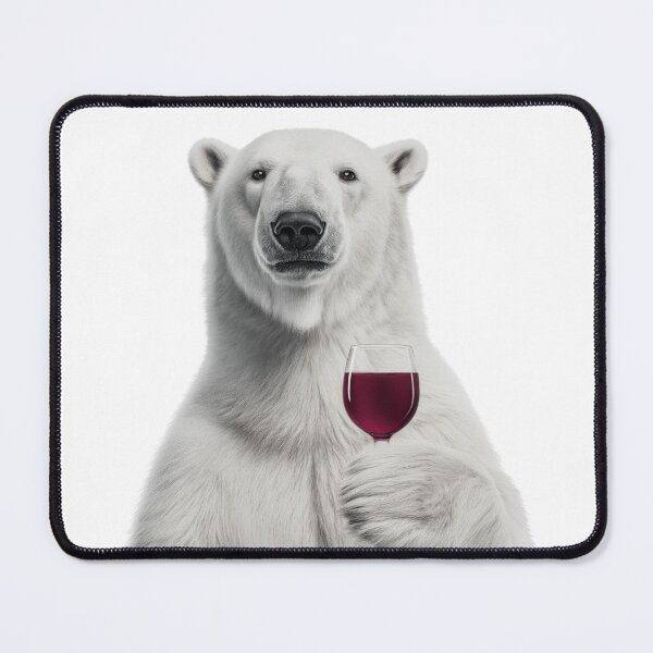 Item preview, Polar Bear Holding a Wine Glass – Cool & Humorous Animal Art designed and sold by LazyOwlStore.