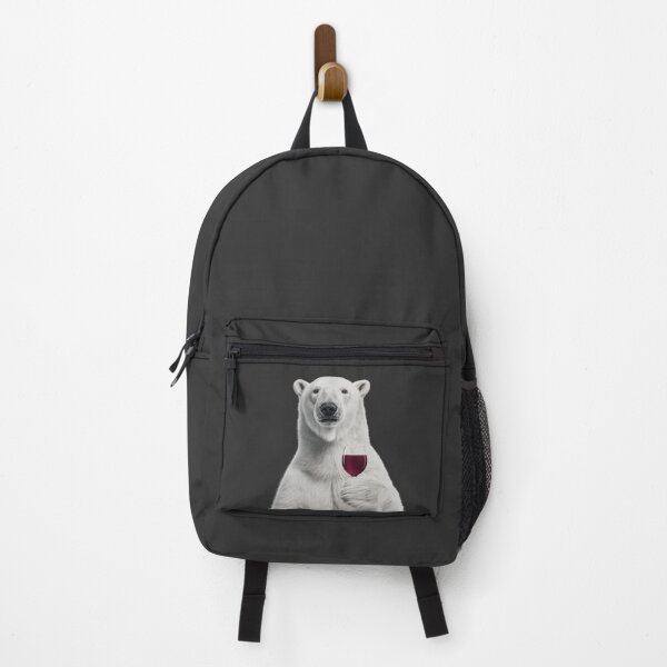Item preview, Polar Bear Holding a Wine Glass – Cool & Humorous Animal Art designed and sold by LazyOwlStore.