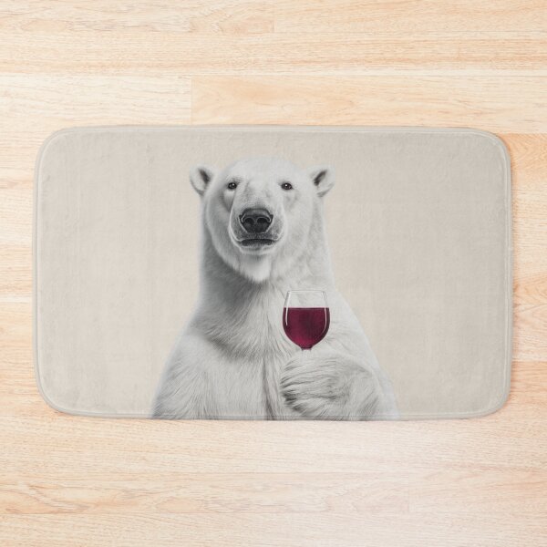 Item preview, Polar Bear Holding a Wine Glass – Cool & Humorous Animal Art designed and sold by LazyOwlStore.
