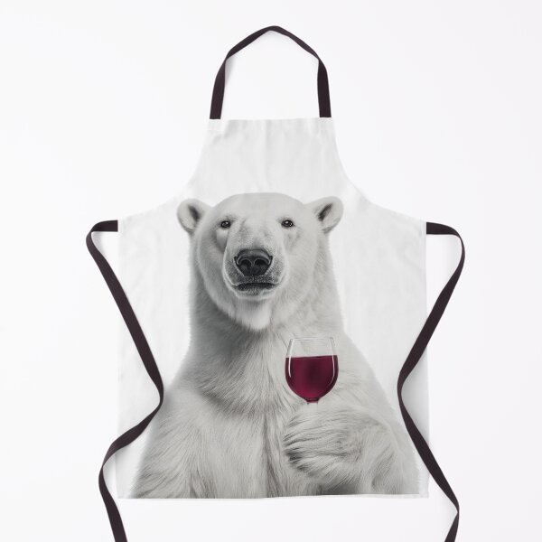 Item preview, Polar Bear Holding a Wine Glass – Cool & Humorous Animal Art designed and sold by LazyOwlStore.