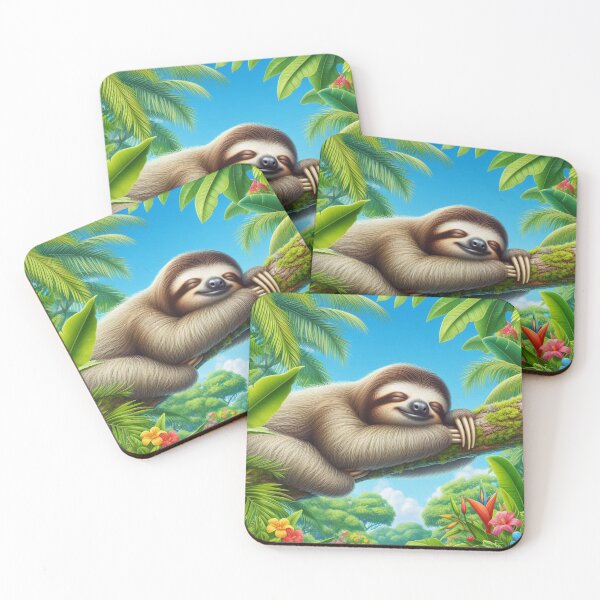 Item preview, sloth sleeping on a tree designed and sold by Dogandesighn.