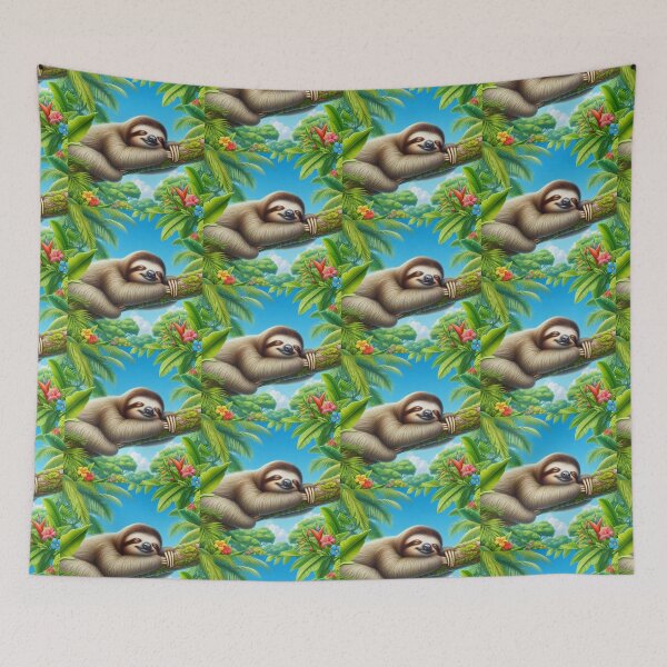 Item preview, sloth sleeping on a tree designed and sold by Dogandesighn.