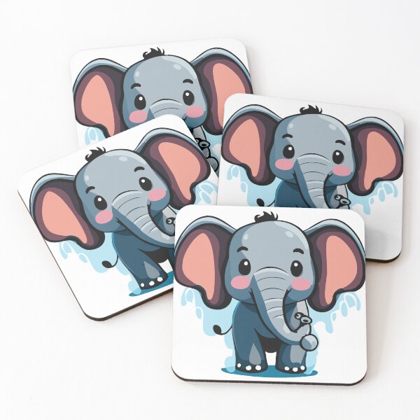 Item preview, Cute Baby Elephant Playing in the Water designed and sold by Art-Horizon.