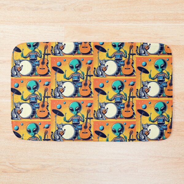 Item preview, Drummer Alien and guitarist cat designed and sold by Dogandesighn.