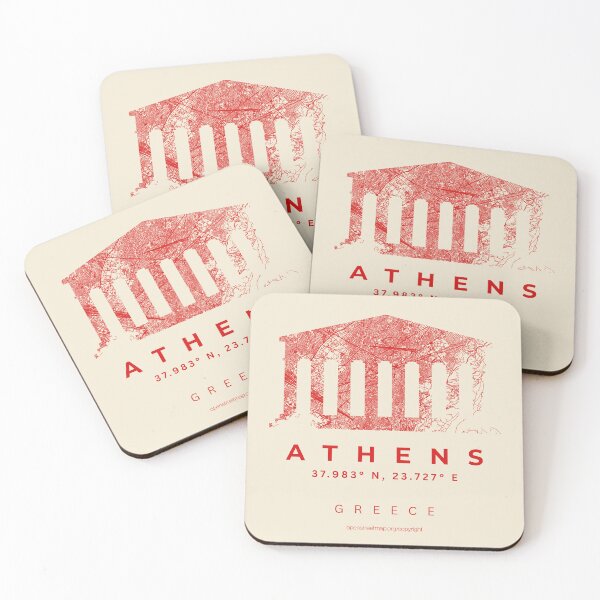 Item preview, Athens Parthenon Temple Greece Capital Minimalist City Map designed and sold by NosandEdgy.