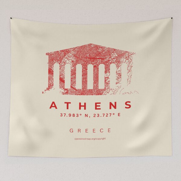 Item preview, Athens Parthenon Temple Greece Capital Minimalist City Map designed and sold by NosandEdgy.