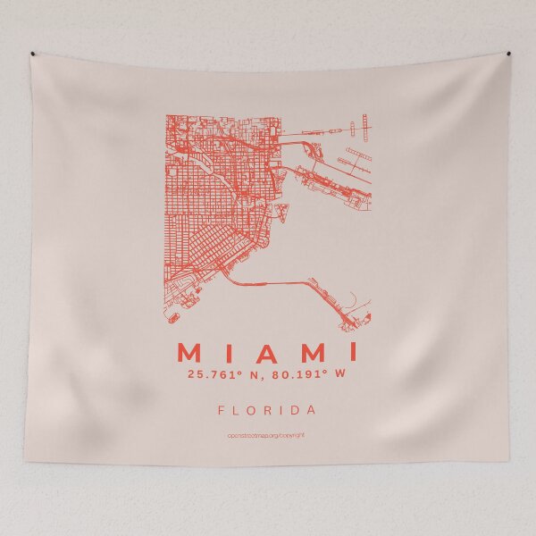 Item preview, Miami Florida Minimalism City Map designed and sold by NosandEdgy.