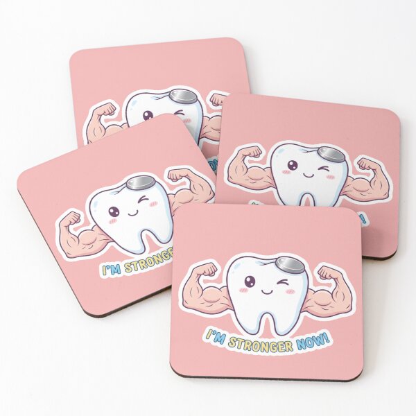 Item preview, I'M STRONGER NOW! Funny Tooth Dental Filling Sticker Strong Tooth Cute Fun Sticker for Relax and Stress Relief designed and sold by bvdesignart.