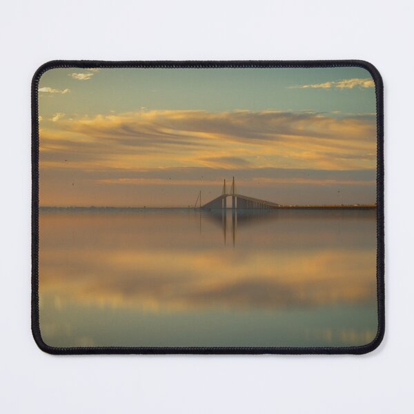 Item preview, A radiant sunrise casts golden light across the Sunshine Skyway Bridge designed and sold by EyezWatchin.