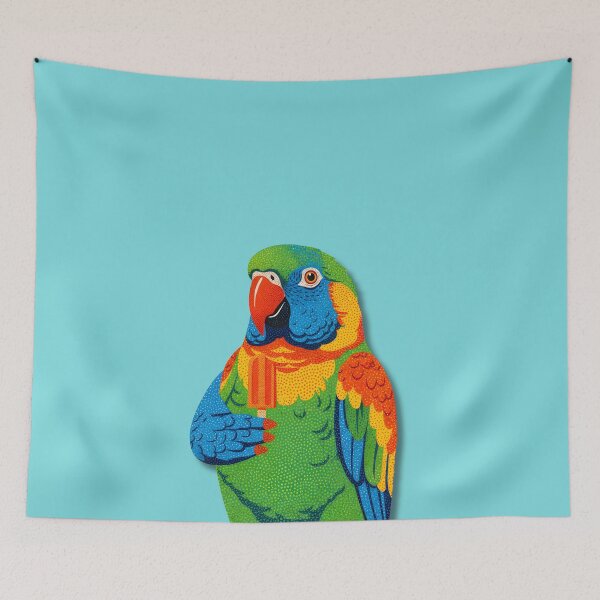 Item preview, A PARROT COLORED WITH DOTTS designed and sold by infinitearte.