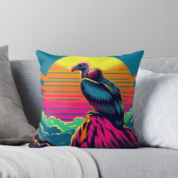 Item preview, Psychedelic Vulture at Sunset – Neon Wildlife Art designed and sold by Dogandesighn.