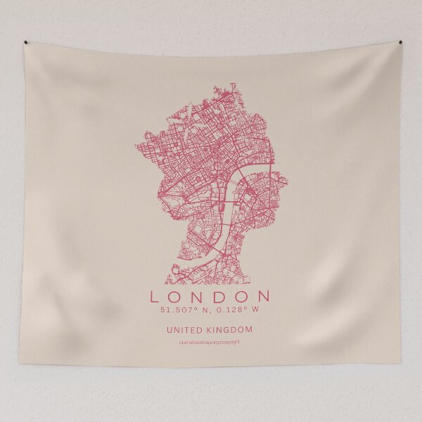Item preview, London Queen UK Capital Minimalist City Map designed and sold by NosandEdgy.