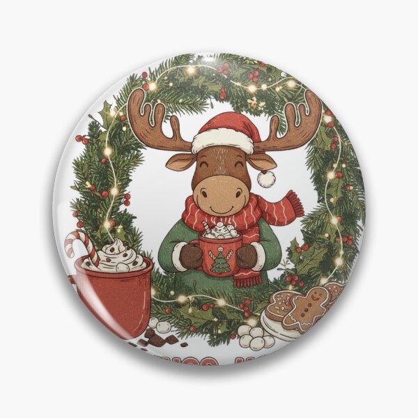 Item preview, Warm Hugs & Moosey Mugs: Festive Hot Cocoa Wreath Christmas Cheer designed and sold by Sushikidsntod.