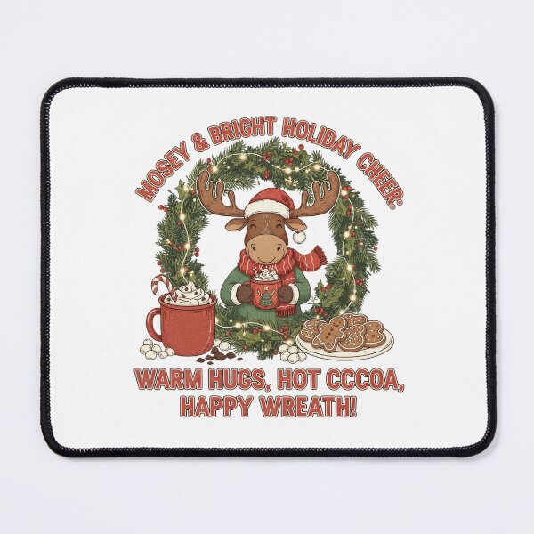 Item preview, Warm Hugs & Moosey Mugs: Festive Hot Cocoa Wreath Christmas Cheer designed and sold by Sushikidsntod.