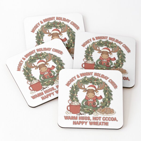 Item preview, Warm Hugs & Moosey Mugs: Festive Hot Cocoa Wreath Christmas Cheer designed and sold by Sushikidsntoddlers.
