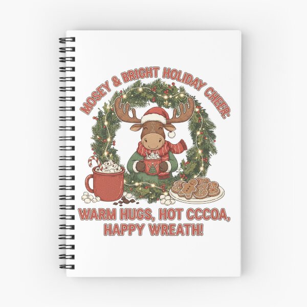 Item preview, Warm Hugs & Moosey Mugs: Festive Hot Cocoa Wreath Christmas Cheer designed and sold by Sushikidsntod.