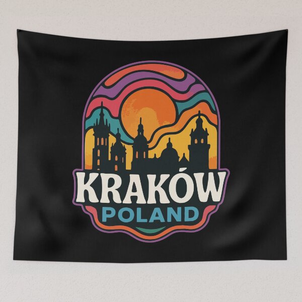 Item preview, Krakow Poland Colorful Trippy Art Travel designed and sold by TomFrontierArt.