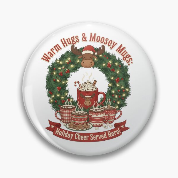 Item preview, Warm Hugs & Moosey Mugs: Festive Hot Cocoa Wreath Christmas Cheer designed and sold by Sushikidsntod.