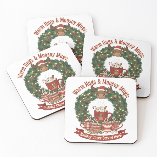 Item preview, Warm Hugs & Moosey Mugs: Festive Hot Cocoa Wreath Christmas Cheer designed and sold by Sushikidsntoddlers.