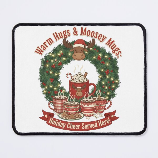 Item preview, Warm Hugs & Moosey Mugs: Festive Hot Cocoa Wreath Christmas Cheer designed and sold by Sushikidsntod.