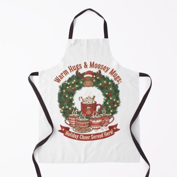 Item preview, Warm Hugs & Moosey Mugs: Festive Hot Cocoa Wreath Christmas Cheer designed and sold by Sushikidsntod.