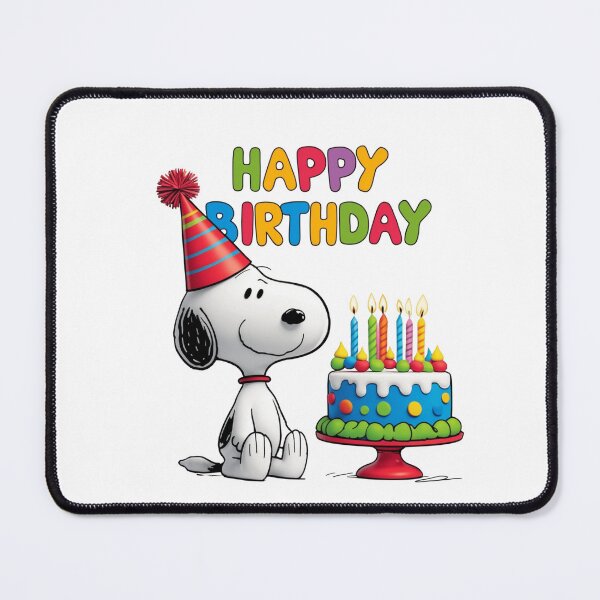 Item preview, Happy birthday , adorable cute snoopy with birthday cake designed and sold by nicnacc.