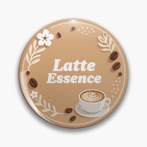 Item preview, Latte essence emblem with floral accents roasted beans warm tones and elegant minimalist coffee design designed and sold by Mimoshi ⭐⭐⭐⭐⭐.