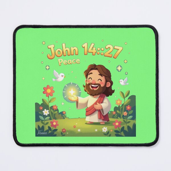 Item preview, Bible verse, John 14:27, Jesus peace, 3D sketch, cute art, designed and sold by PaintMeWorld.