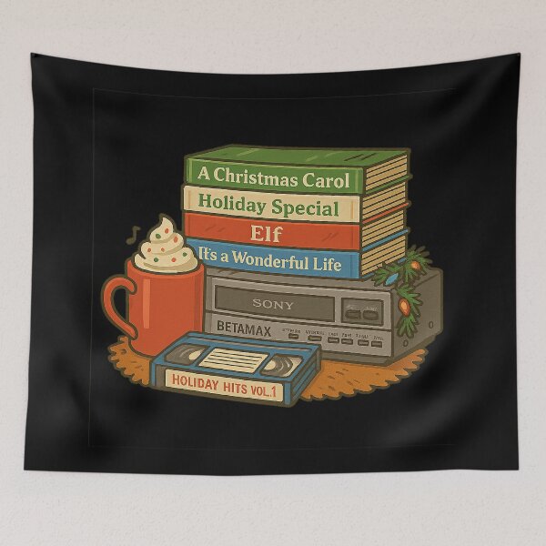 Item preview, Retro Christmas Movie Night – Betamax & Holiday Classics Design designed and sold by AddictiveDesign.