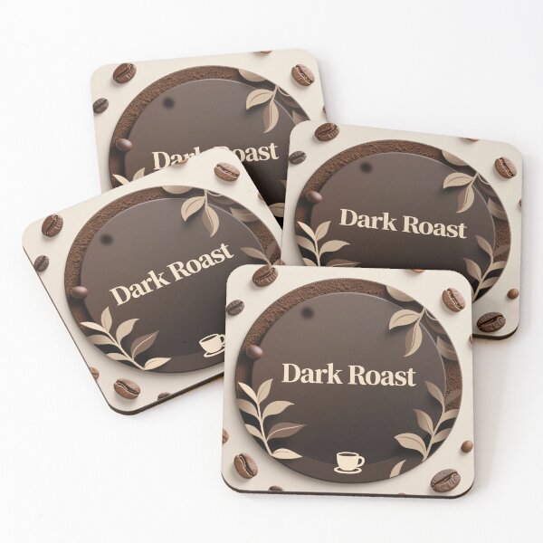 Item preview, Dark roast coffee emblem with rich brown tones roasted beans botanical accents and premium café styled design designed and sold by Mimoshi ⭐⭐⭐⭐⭐.