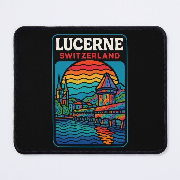 Item preview, Lucerne Switzerland Colorful Trippy Travel designed and sold by TomFrontierArt.