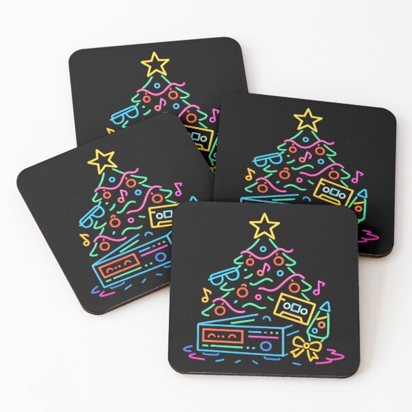 Item preview, Neon Retro Christmas Tree – Synthwave Holiday Music Design designed and sold by AddictiveDesign.