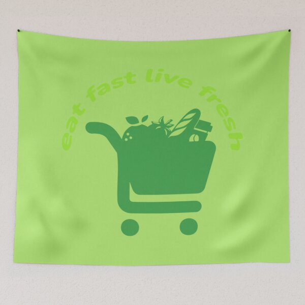 Item preview, Eat Fast Live Fresh Food Slogan designed and sold by SIGORDESIGN.