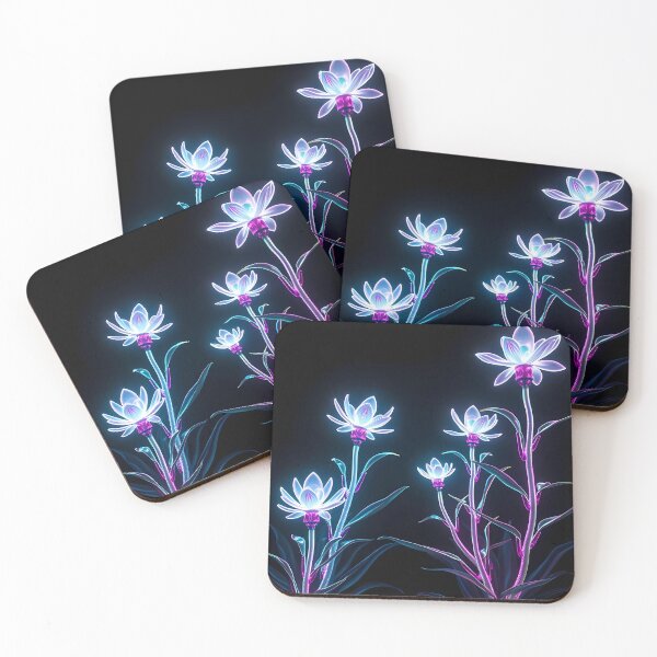 Item preview, Futuristic Neon Flowers – Cyber Bloom in a Digital Garden designed and sold by FusionCipher.