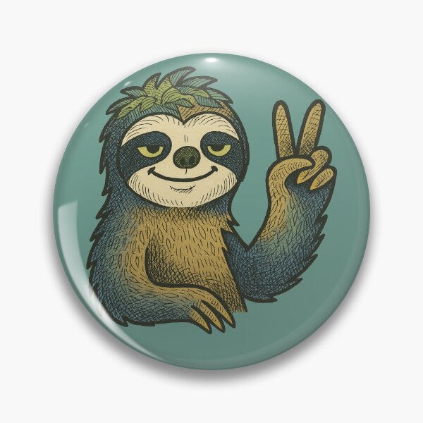 Item preview, Hippie Sloth Peace Sign Groovy Retro Chillout Vibe Design designed and sold by FrictionMaxxing.