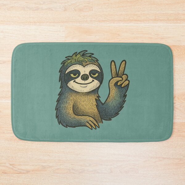 Item preview, Hippie Sloth Peace Sign Groovy Retro Chillout Vibe Design designed and sold by FrictionMaxxing.
