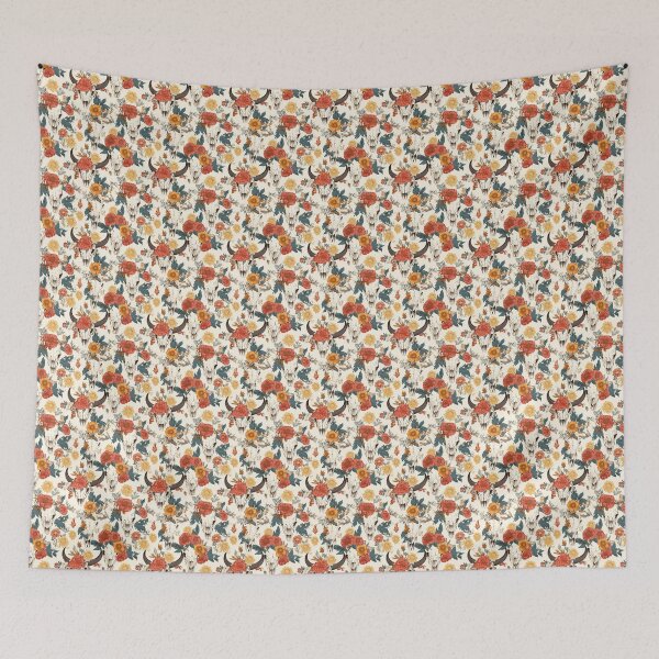 Item preview, Flowery Cow Skull – Rustic and Bohemian Pattern designed and sold by MidArtForge.