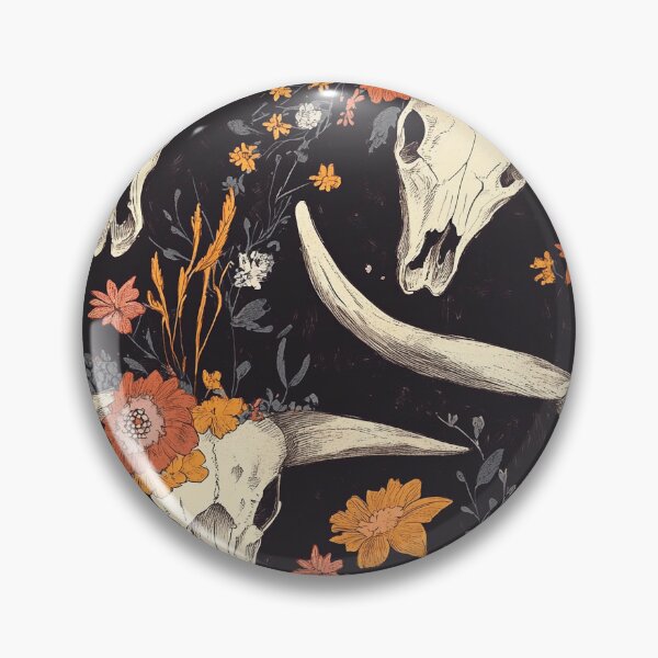Item preview, Flowery Cow Skull – Rustic and Bohemian Pattern designed and sold by MidArtForge.