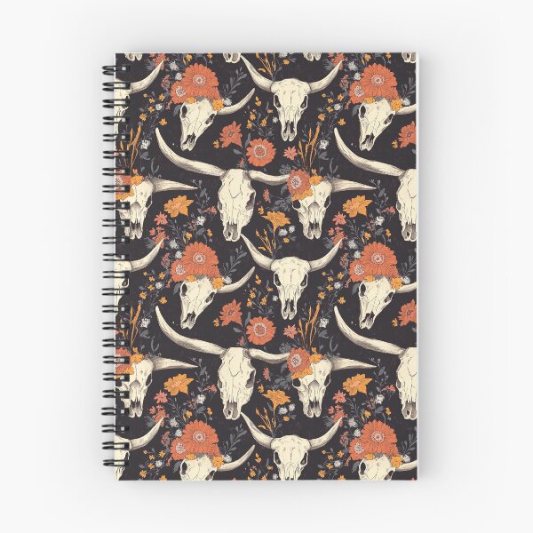 Item preview, Flowery Cow Skull – Rustic and Bohemian Pattern designed and sold by MidArtForge.