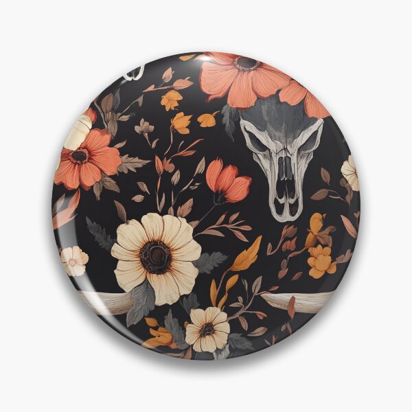 Item preview, Flowery Cow Skull – Rustic and Bohemian Pattern designed and sold by MidArtForge.