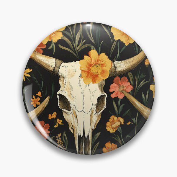Item preview, Flowery Cow Skull – Rustic and Bohemian Pattern designed and sold by MidArtForge.