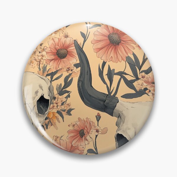Item preview, Flowery Cow Skull – Rustic and Bohemian Pattern designed and sold by MidArtForge.