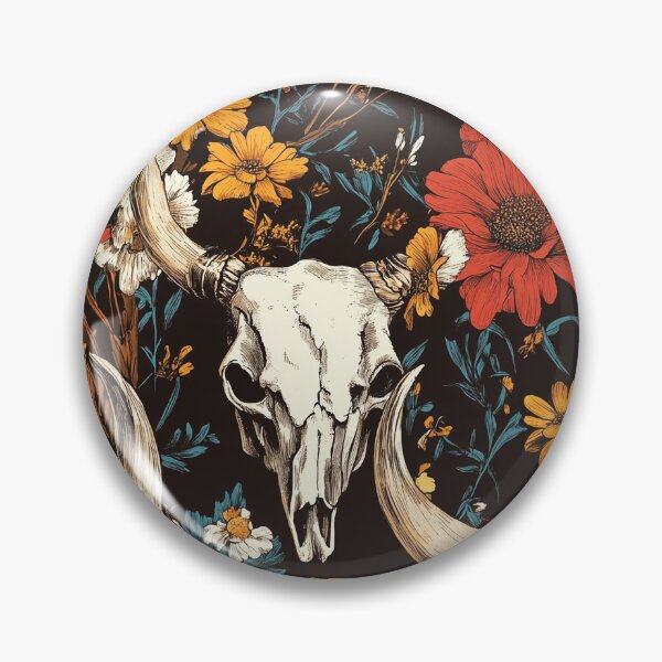 Item preview, Flowery Cow Skull – Rustic and Bohemian Pattern designed and sold by MidArtForge.