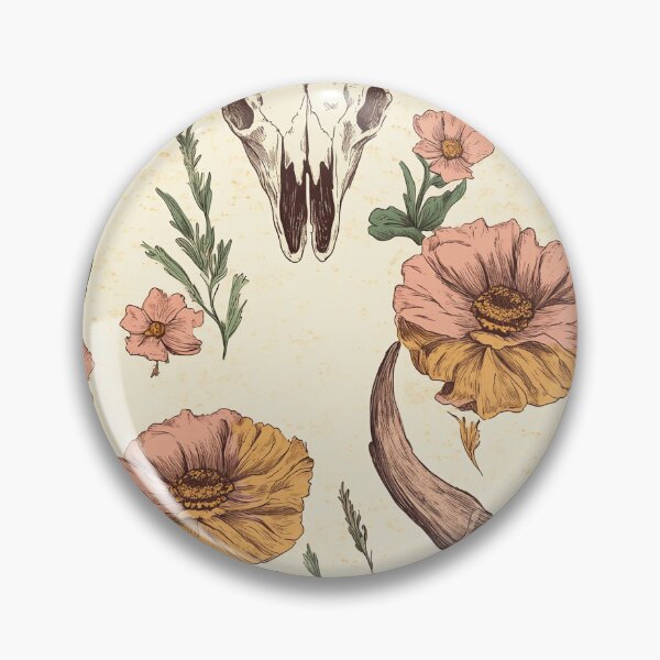 Item preview, Flowery Cow Skull – Rustic and Bohemian Pattern designed and sold by MidArtForge.
