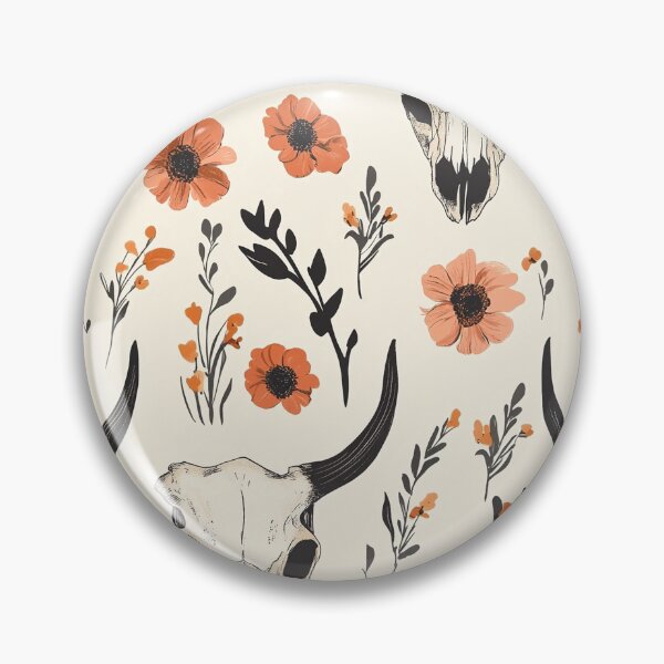 Item preview, Flowery Cow Skull – Rustic and Bohemian Pattern designed and sold by MidArtForge.