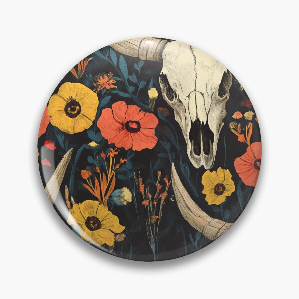 Item preview, Flowery Cow Skull – Rustic and Bohemian Pattern designed and sold by MidArtForge.